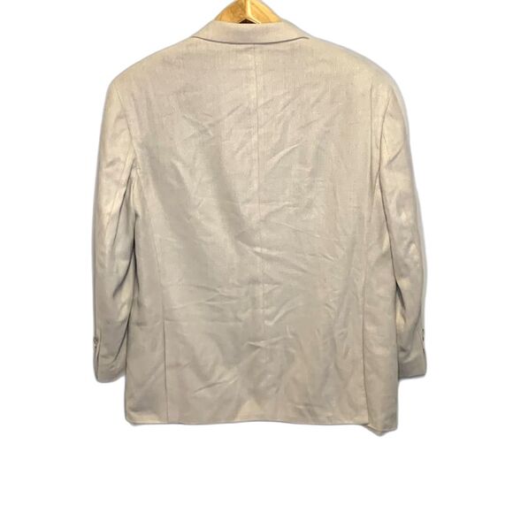 Pronto Moda Elite Cream Wool Silk Bamboo Woven Texture 2 Button Sport Coat 42R - Picture 3 of 14